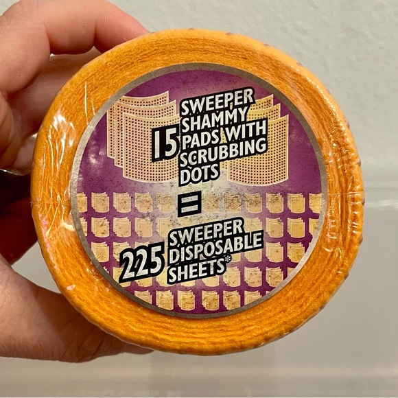 NEW Sweeper Shammy Pads Reusable 15 Sheets Scrubbing Dots Washable Yellow. - Picture 4 of 8